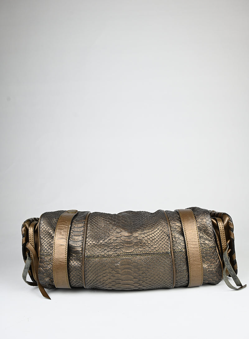 Chloè Borsa in pelle pitone bronzo -  lesleyluxuryvintage