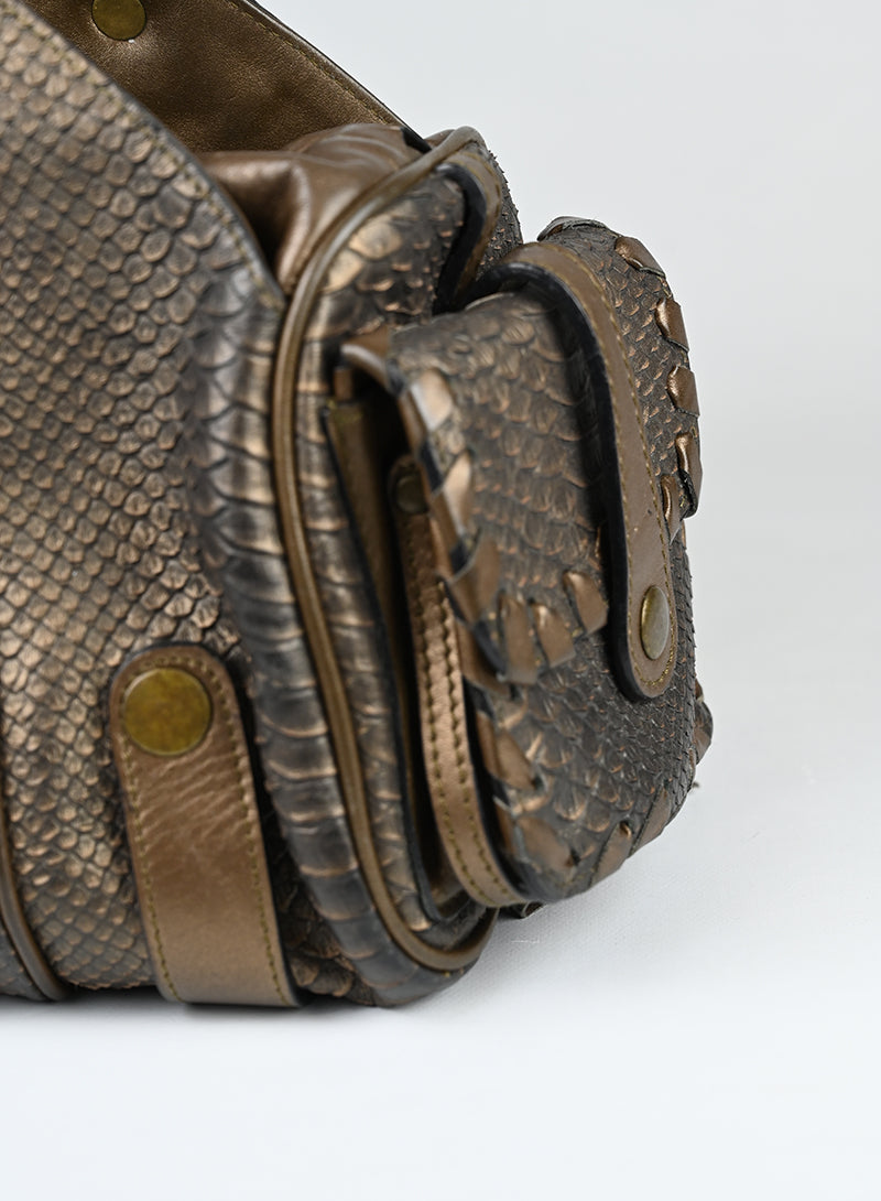 Chloè Borsa in pelle pitone bronzo -  lesleyluxuryvintage