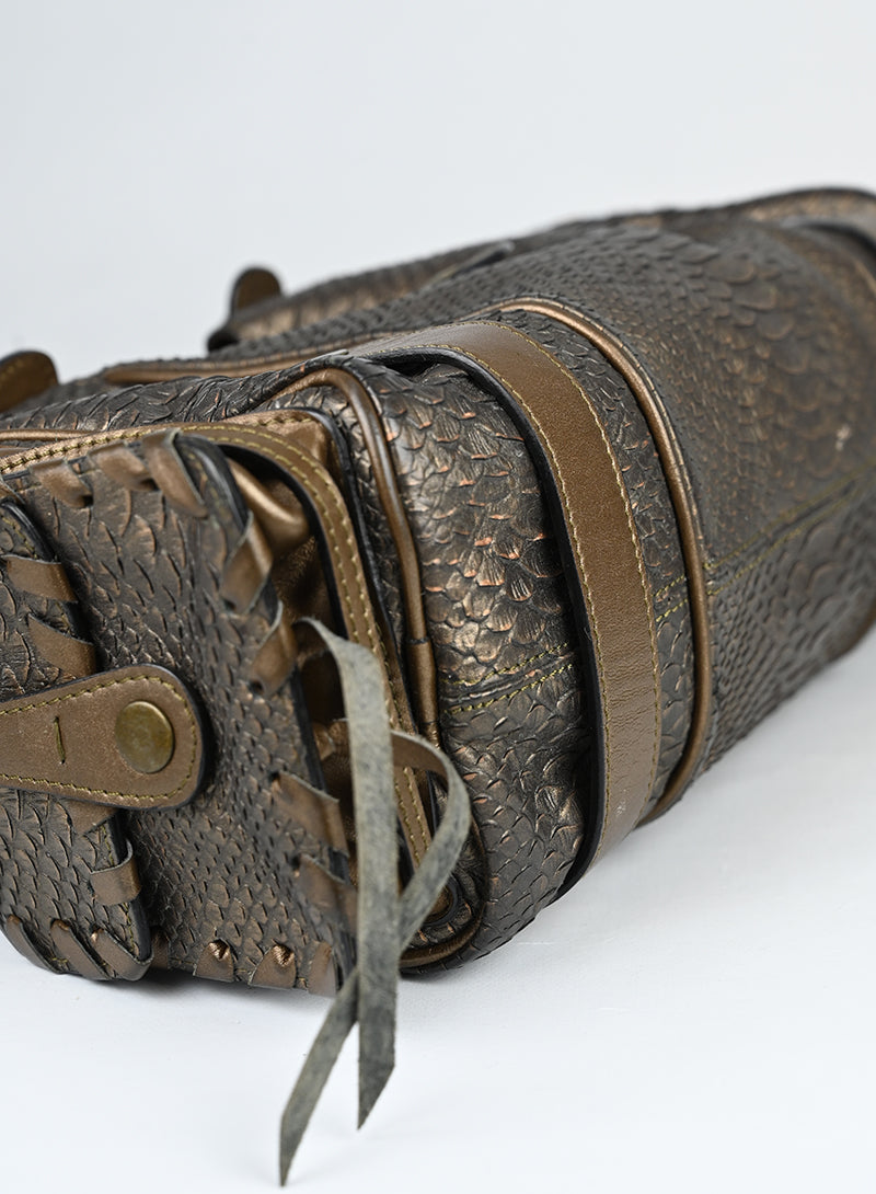 Chloè Borsa in pelle pitone bronzo -  lesleyluxuryvintage