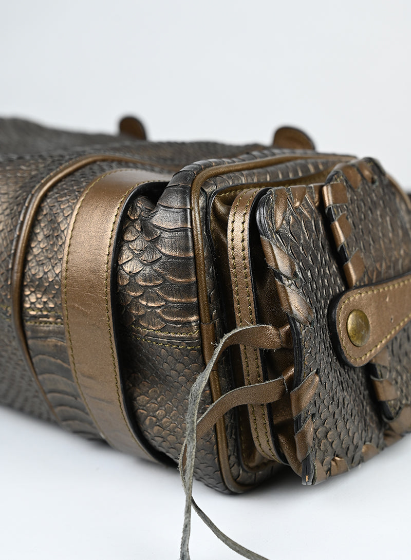 Chloè Borsa in pelle pitone bronzo -  lesleyluxuryvintage