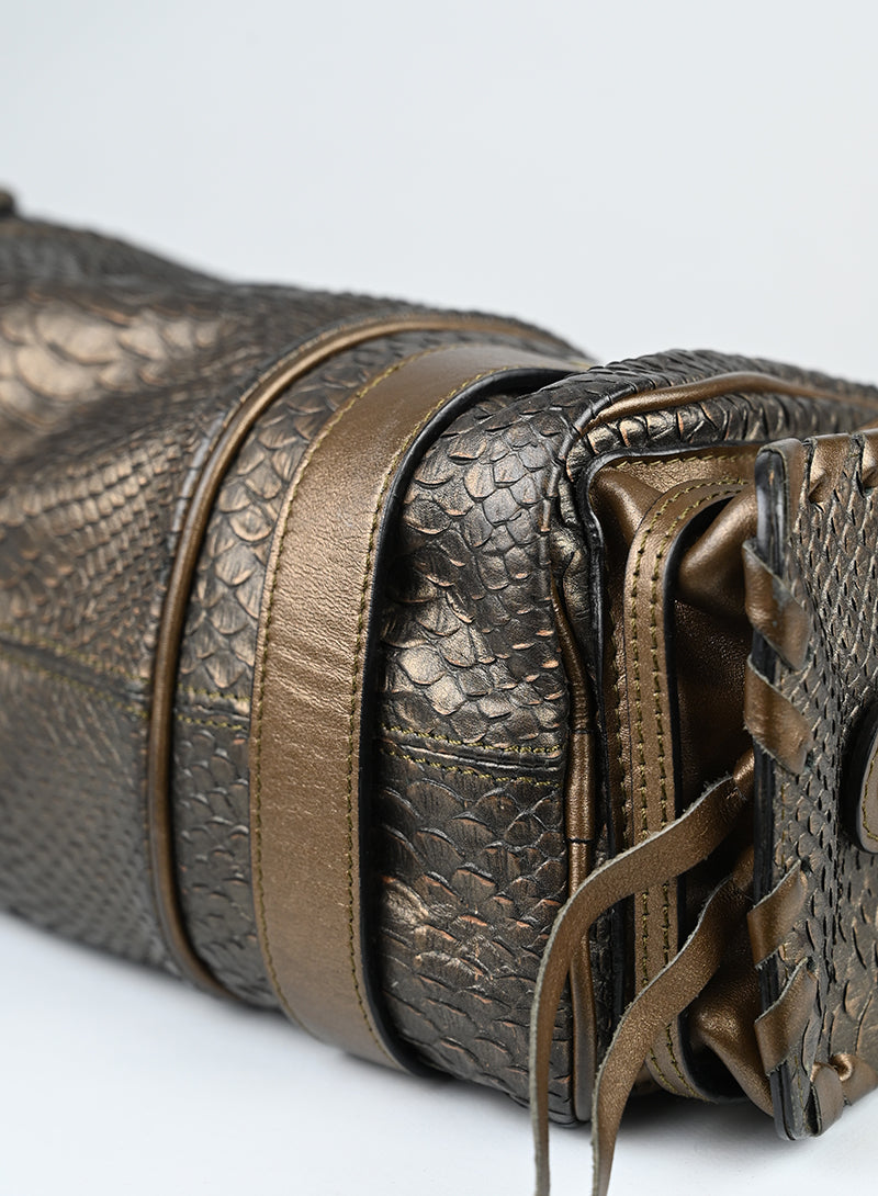 Chloè Borsa in pelle pitone bronzo -  lesleyluxuryvintage