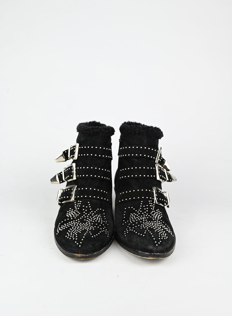 Chloè Stivaletti Susanna in suede nero - N. 39 ½