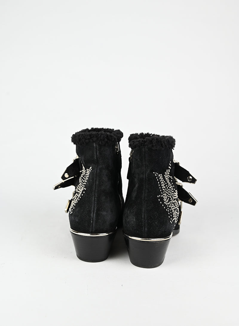 Chloè Stivaletti Susanna in suede nero - N. 39 ½