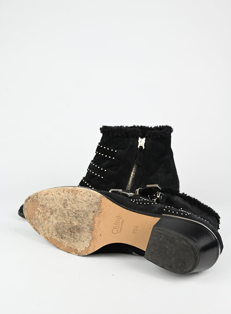 Chloè Stivaletti Susanna in suede nero - N. 39 ½