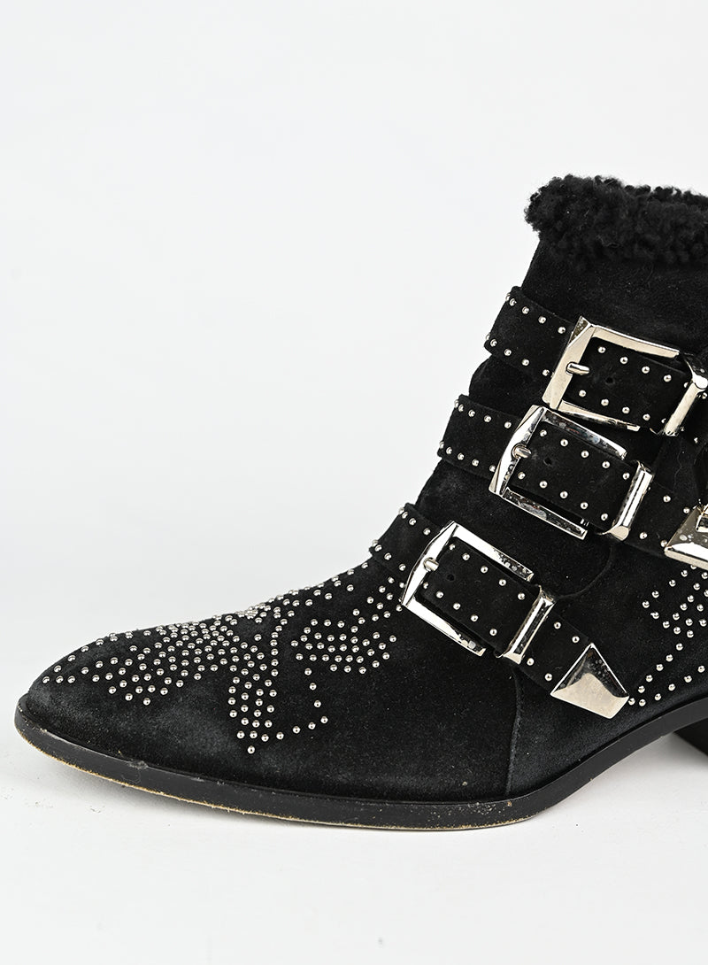 Chloè Stivaletti Susanna in suede nero - N. 39 ½