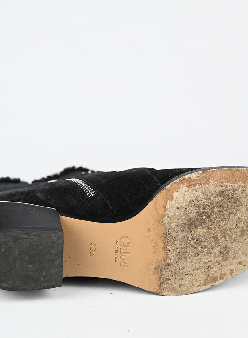 Chloè Stivaletti Susanna in suede nero - N. 39 ½