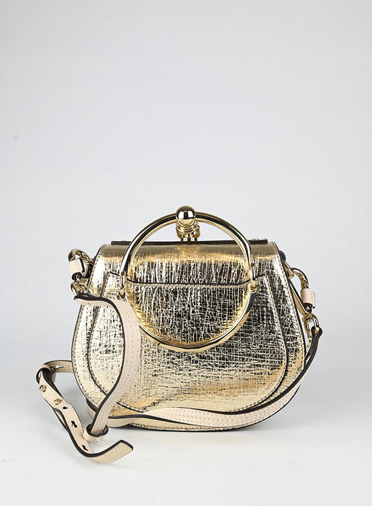 Chloè Borsa lamè oro Nile Bracelet