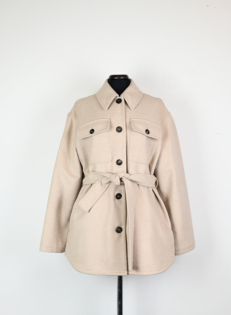 Brunello Cucinelli Cappotto in lana beige - Tg. 42