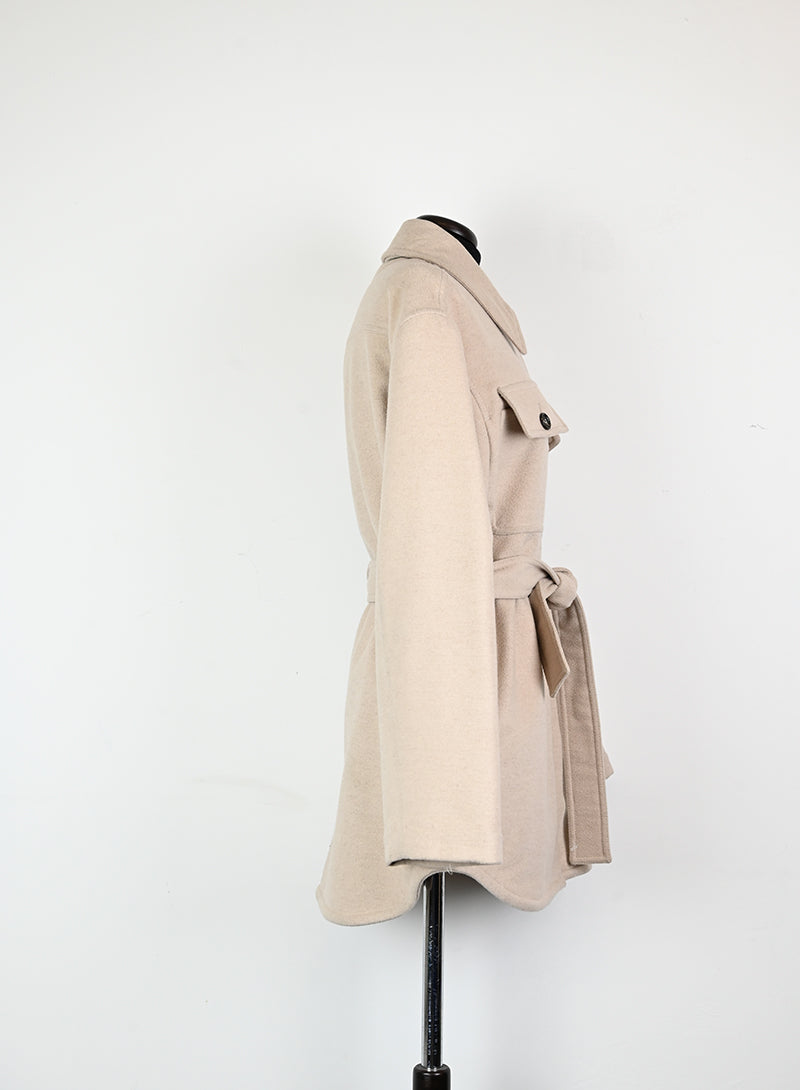 Brunello Cucinelli Cappotto in lana beige - Tg. 42