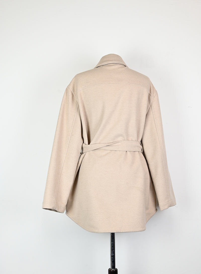 Brunello Cucinelli Cappotto in lana beige - Tg. 42