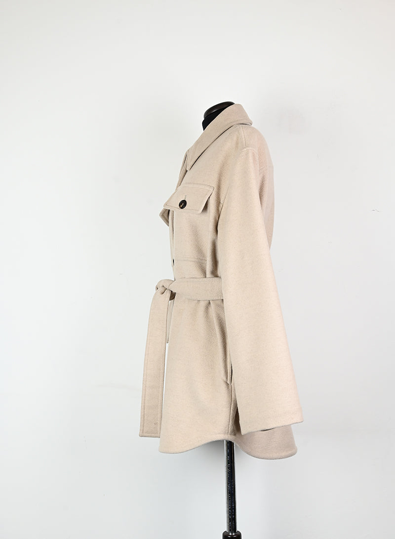 Brunello Cucinelli Cappotto in lana beige - Tg. 42