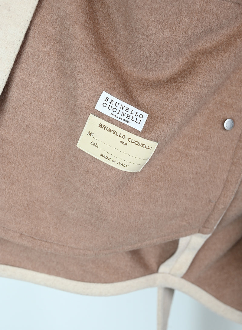 Brunello Cucinelli Cappotto in lana beige - Tg. 42