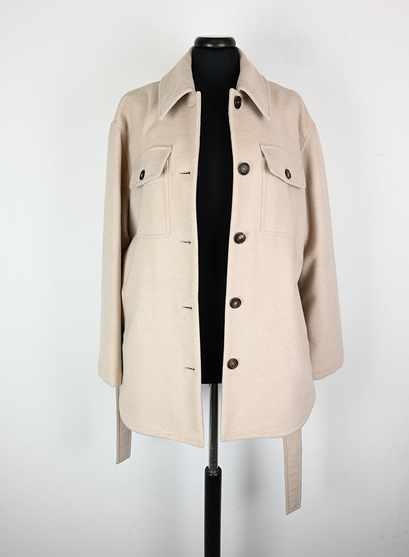 Brunello Cucinelli Cappotto in lana beige - Tg. 42