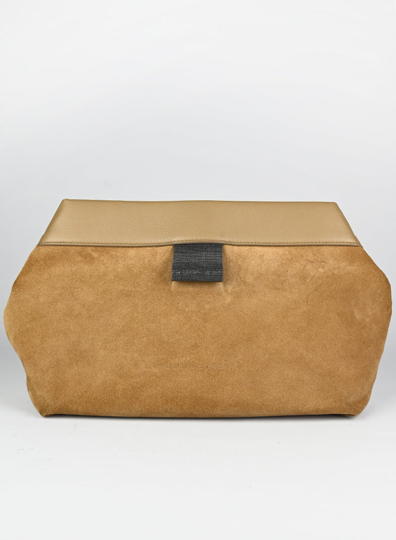 Brunello Cucinelli Clutch in suede beige