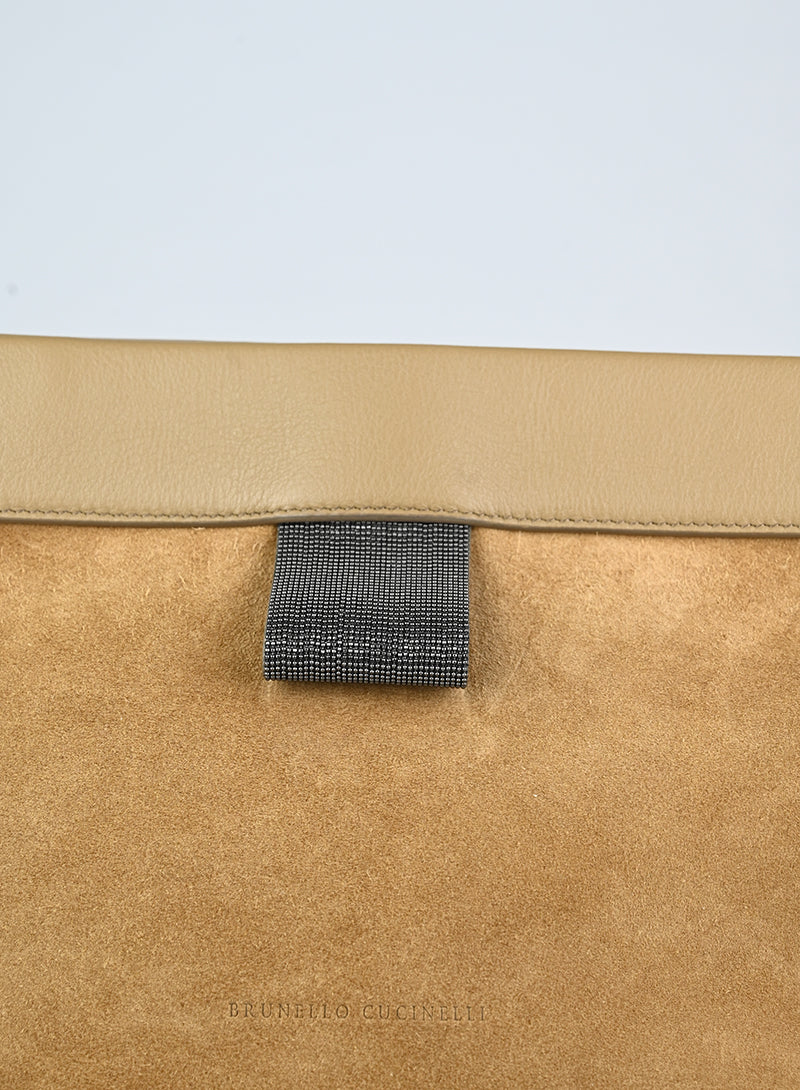 Brunello Cucinelli Clutch in suede beige