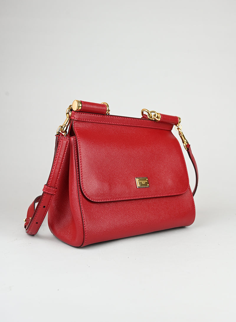Dolce e Gabbana Borsa Sicily in pelle rossa -  lesleyluxuryvintage