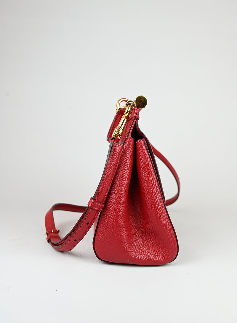 Dolce e Gabbana Borsa Sicily in pelle rossa -  lesleyluxuryvintage