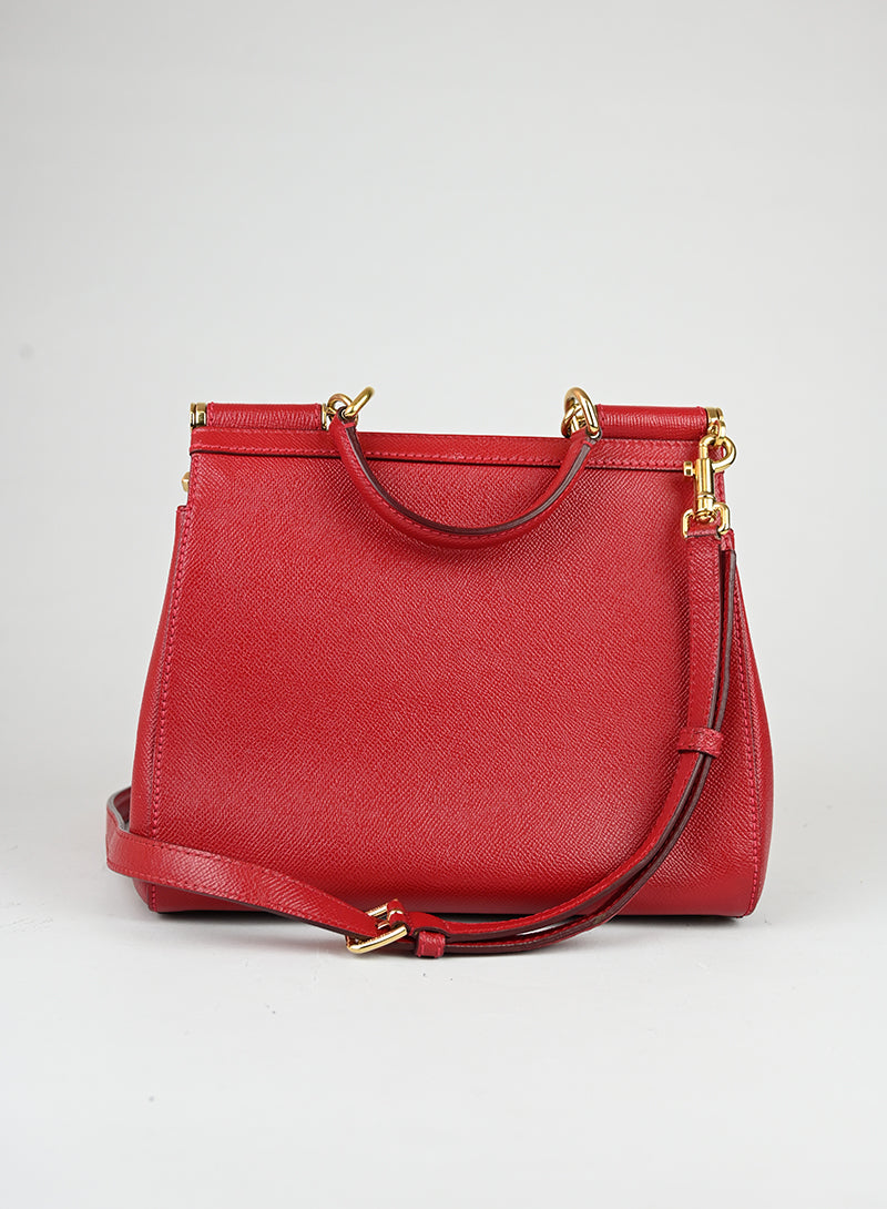 Dolce e Gabbana Borsa Sicily in pelle rossa -  lesleyluxuryvintage