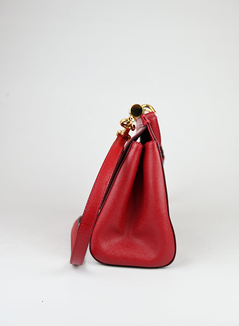 Dolce e Gabbana Borsa Sicily in pelle rossa -  lesleyluxuryvintage