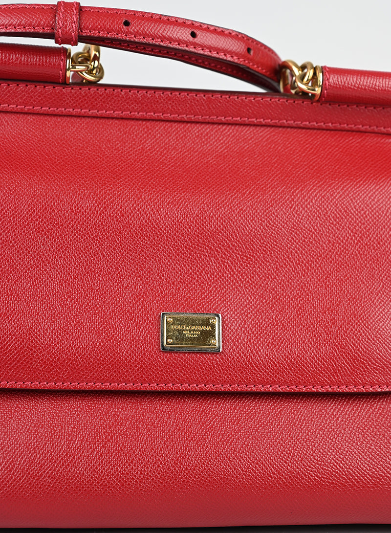 Dolce e Gabbana Borsa Sicily in pelle rossa -  lesleyluxuryvintage