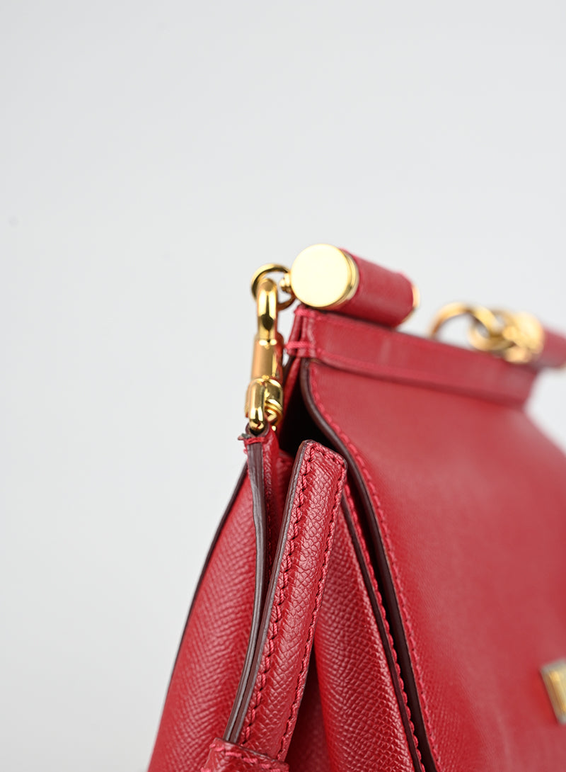 Dolce e Gabbana Borsa Sicily in pelle rossa -  lesleyluxuryvintage