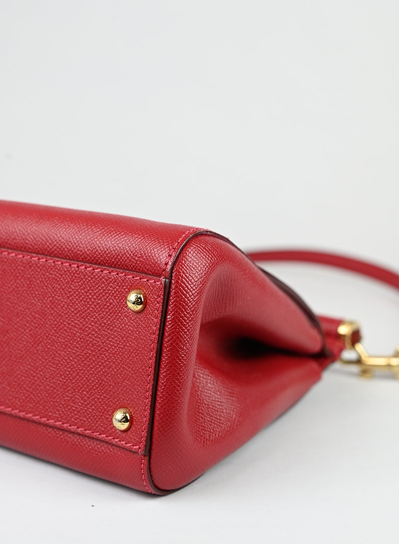 Dolce e Gabbana Borsa Sicily in pelle rossa -  lesleyluxuryvintage