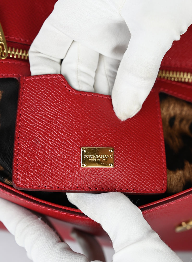 Dolce e Gabbana Borsa Sicily in pelle rossa -  lesleyluxuryvintage