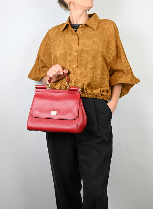Dolce e Gabbana Borsa Sicily in pelle rossa -  lesleyluxuryvintage