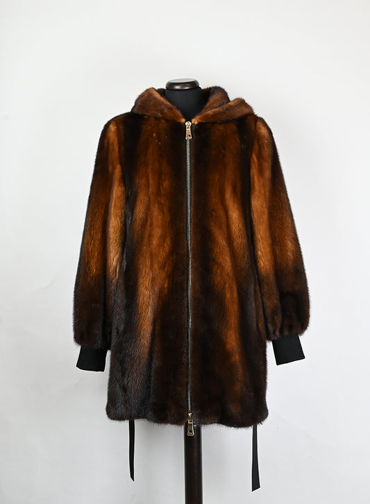 De Carlis Pelliccia in visone marrone e rossa - Tg. 42