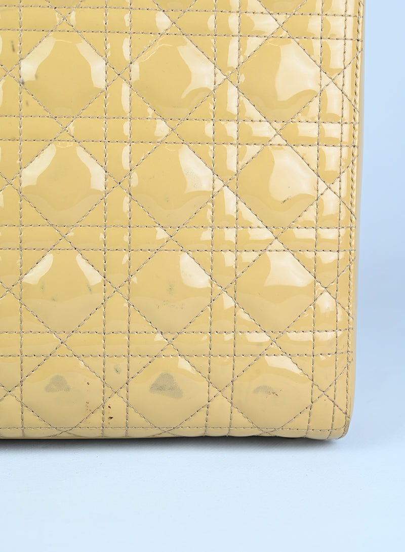 Dior Borsa Lady Dior Large in vernice beige