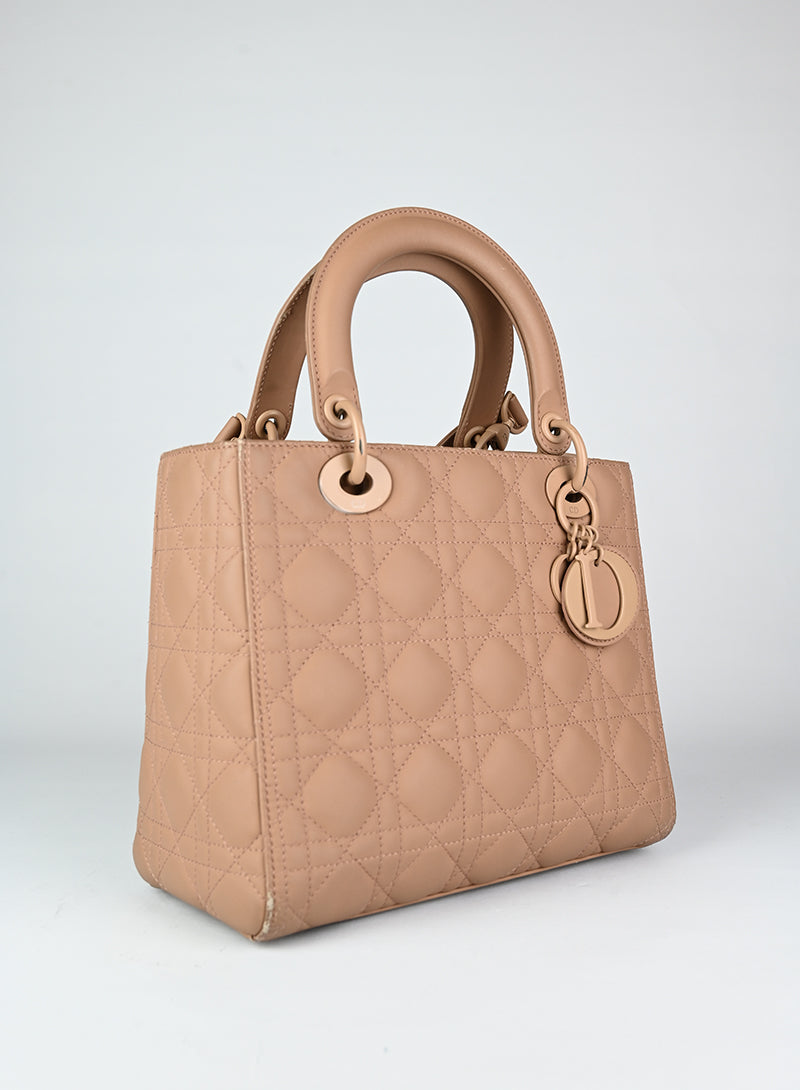 Dior Borsa Lady Dior in pelle toffee