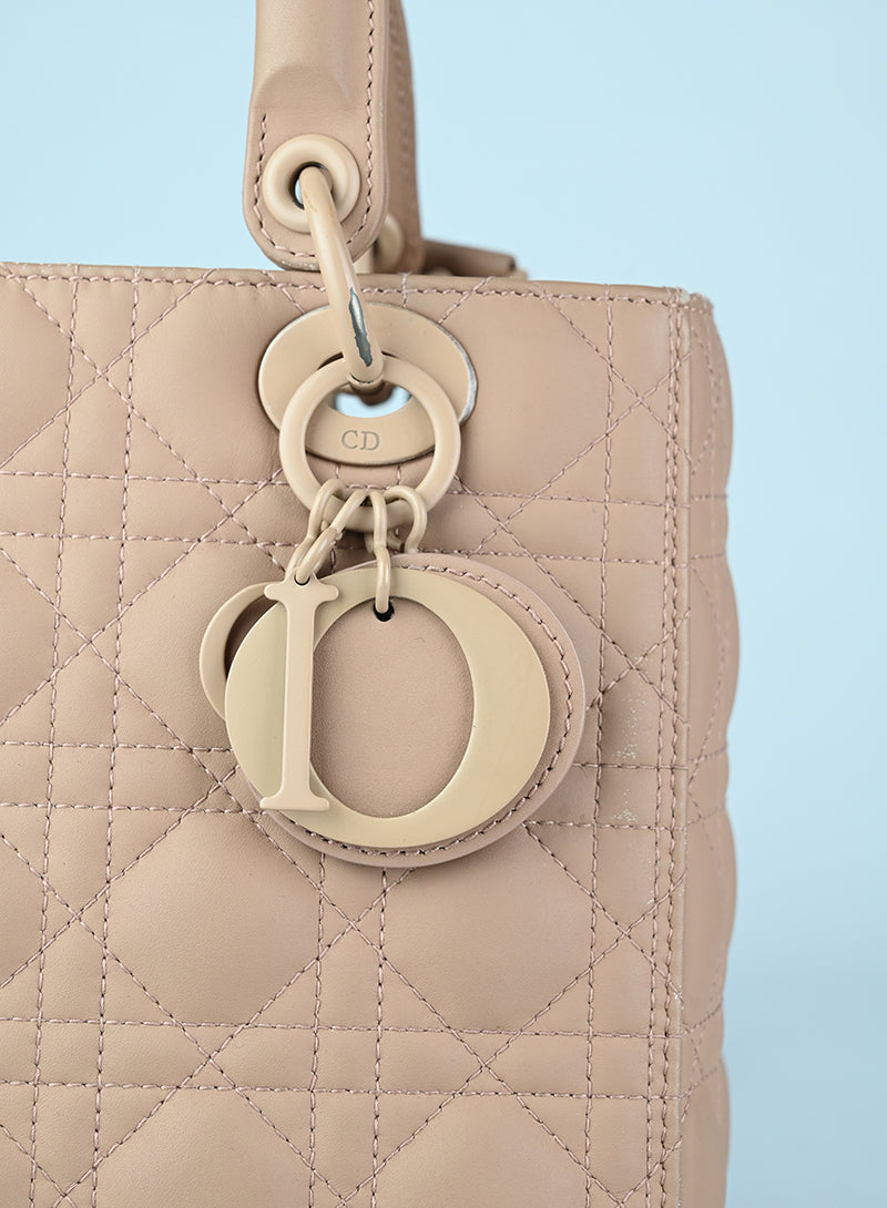 Dior Borsa Lady Dior in pelle toffee