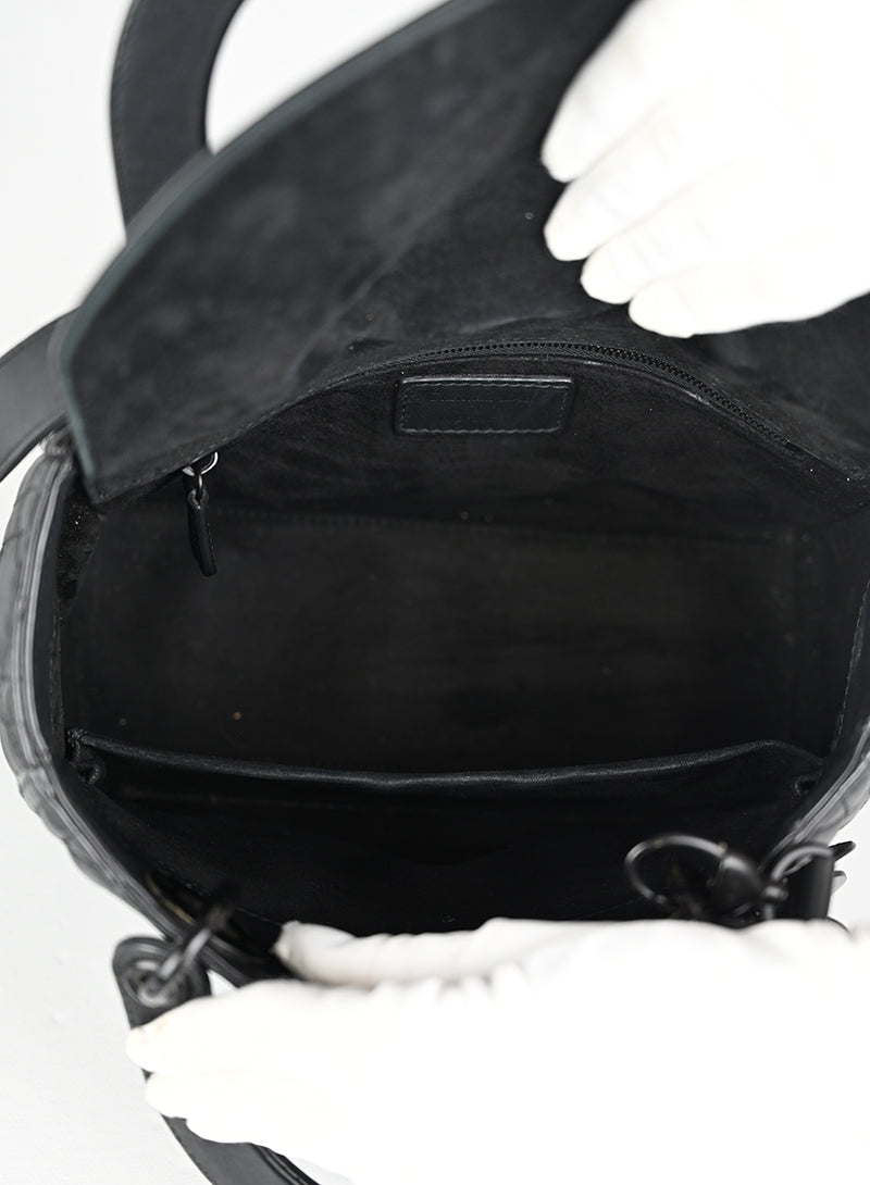 Dior Borsa Lady Dior Media Pelle Nera All Black