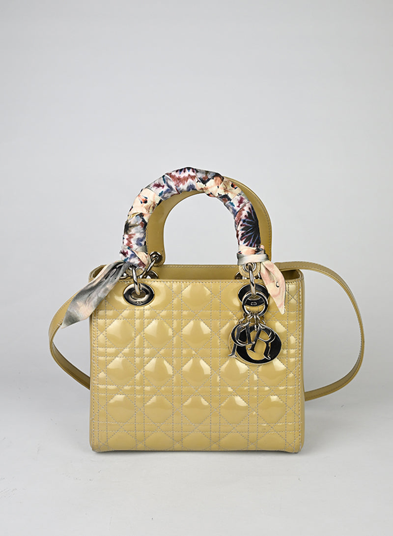 Dior Lady Medium Vernice Sand Perlato