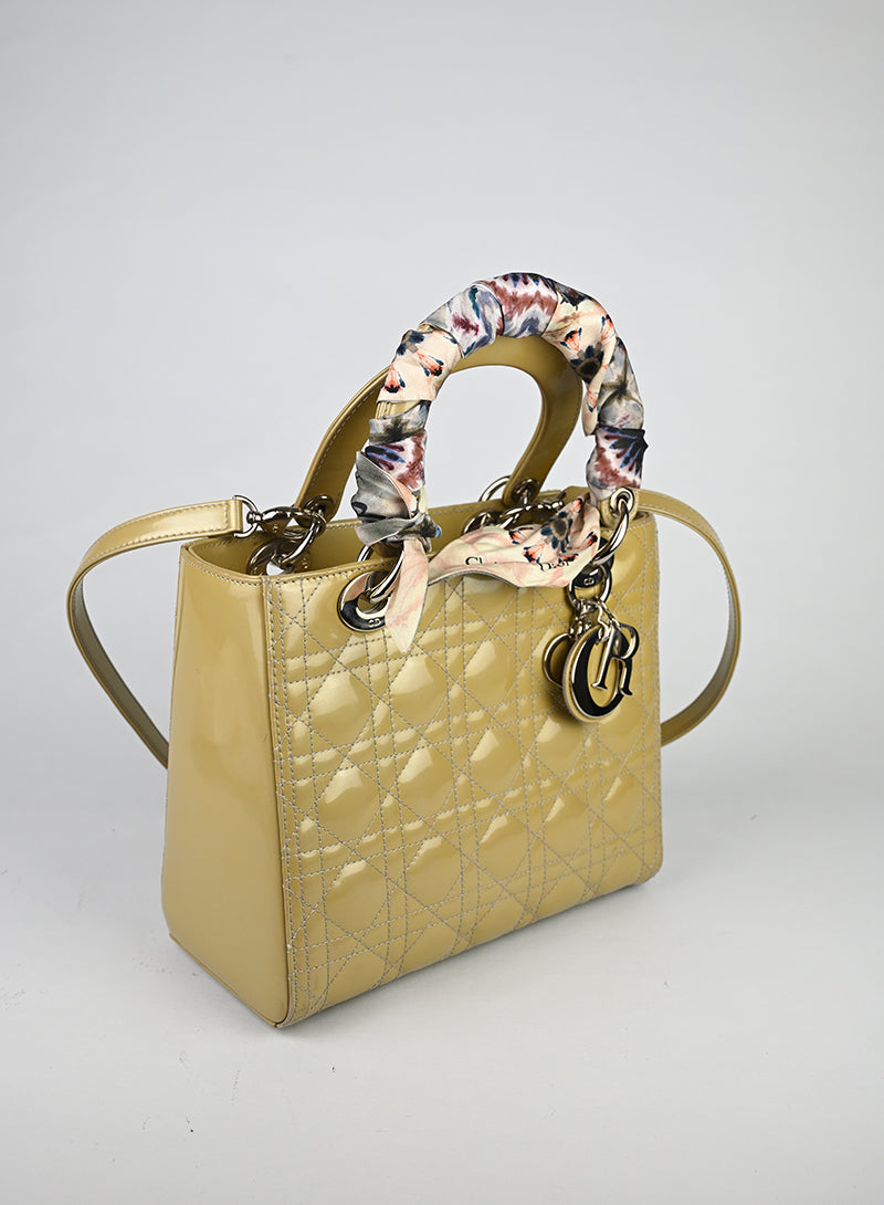 Dior Lady Medium Vernice Sand Perlato