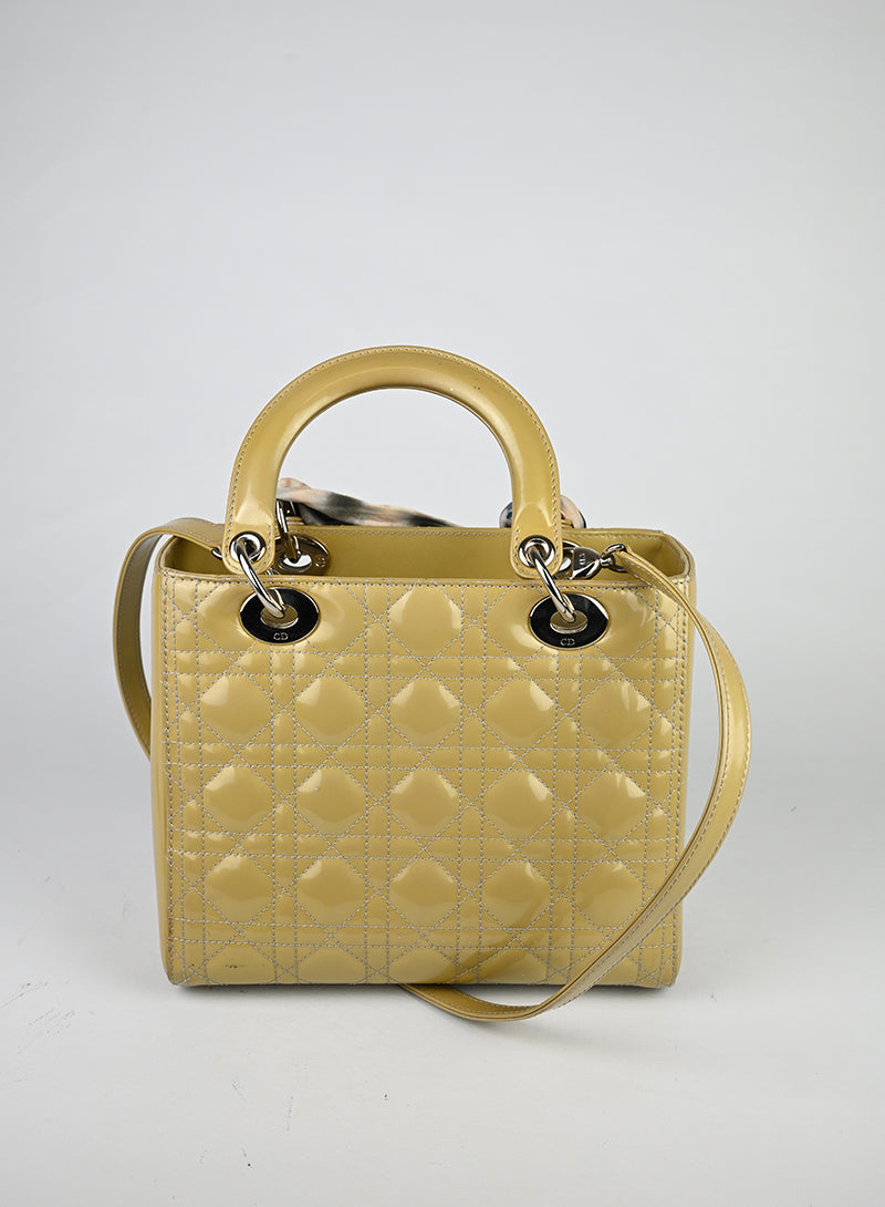 Dior Lady Medium Vernice Sand Perlato