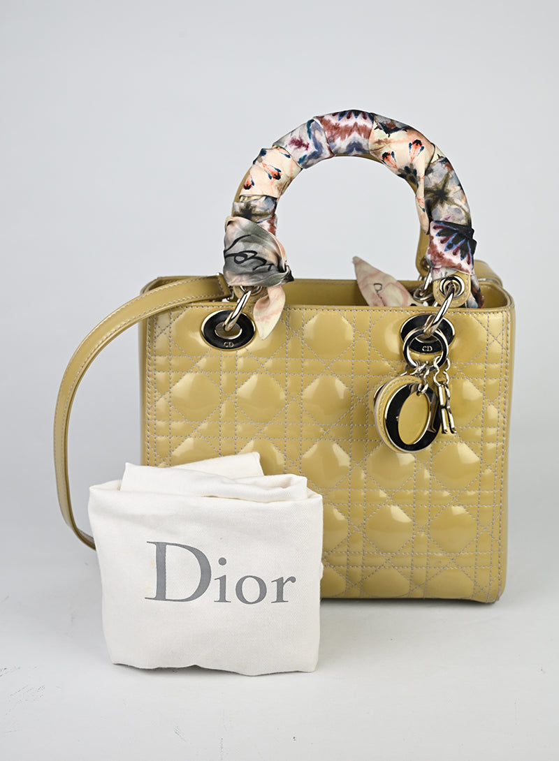Dior Lady Medium Vernice Sand Perlato