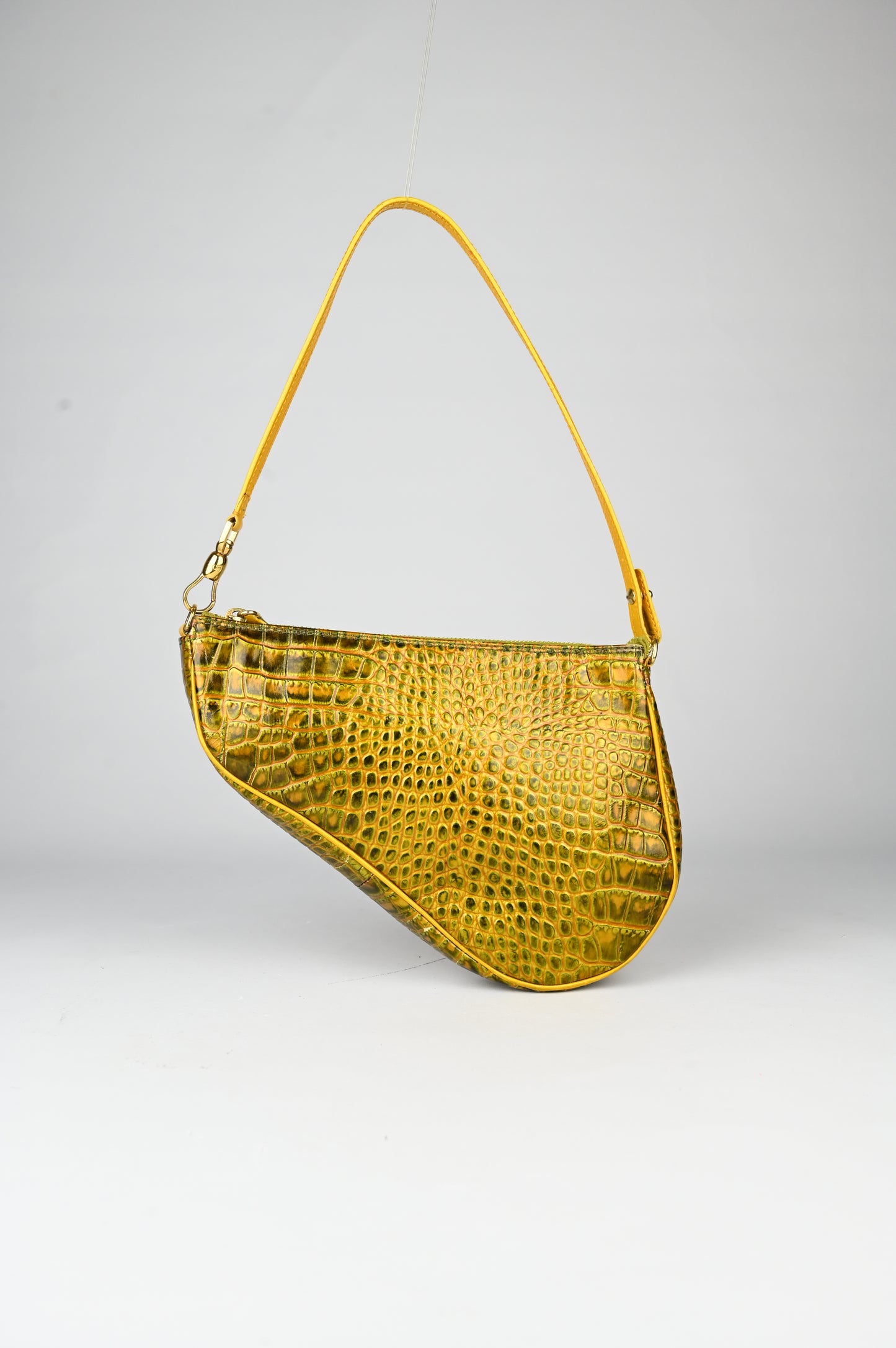 Dior Borsa Saddle in pelle gialla