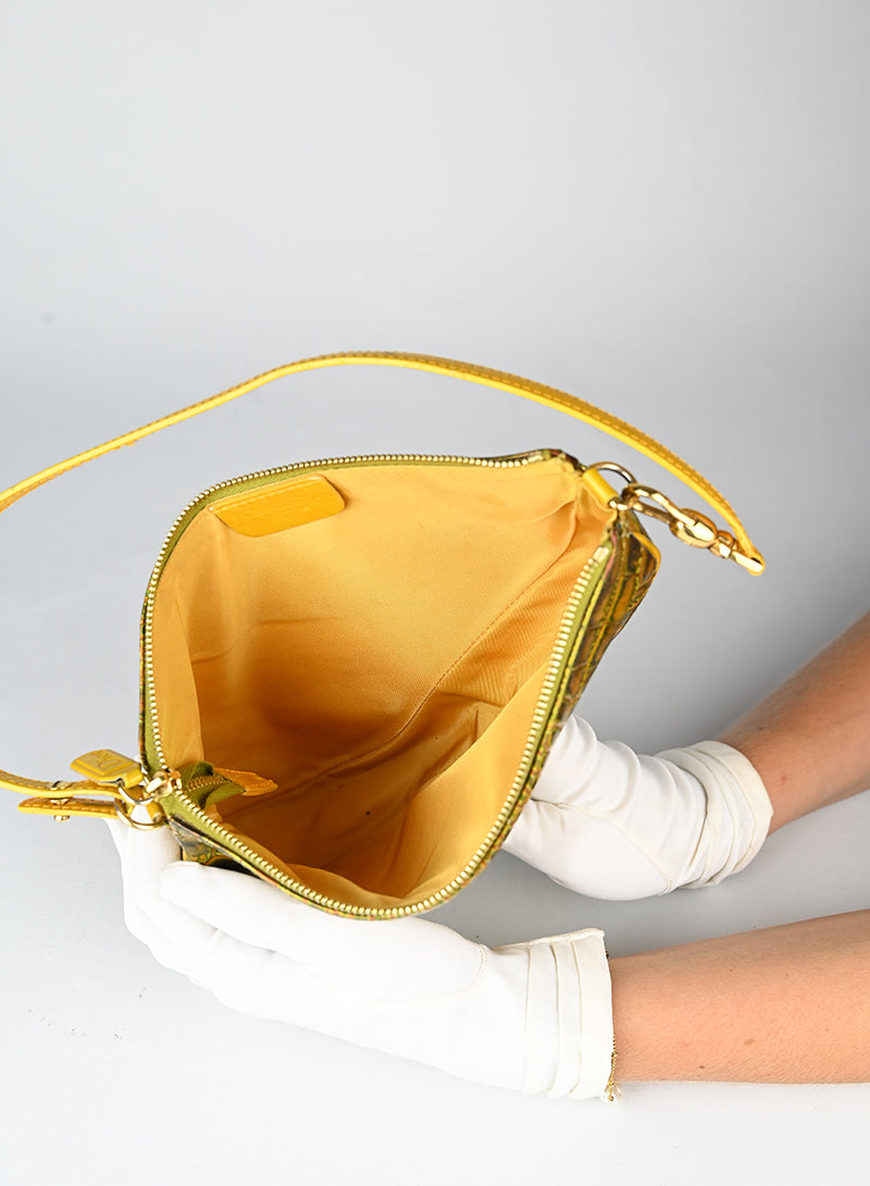 Dior Borsa Saddle in pelle gialla
