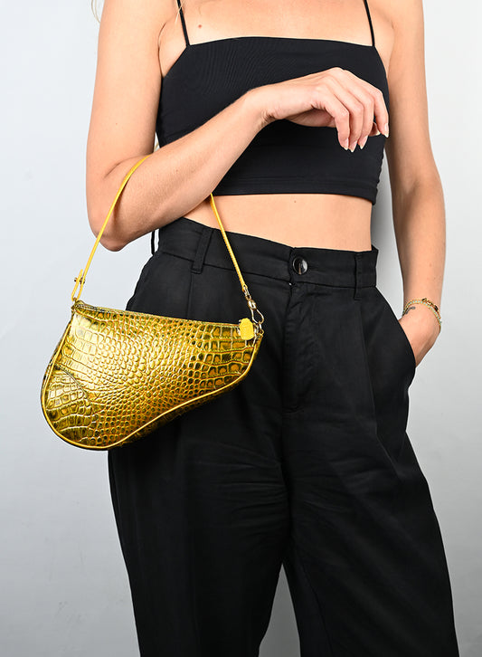 Dior Borsa Saddle in pelle gialla