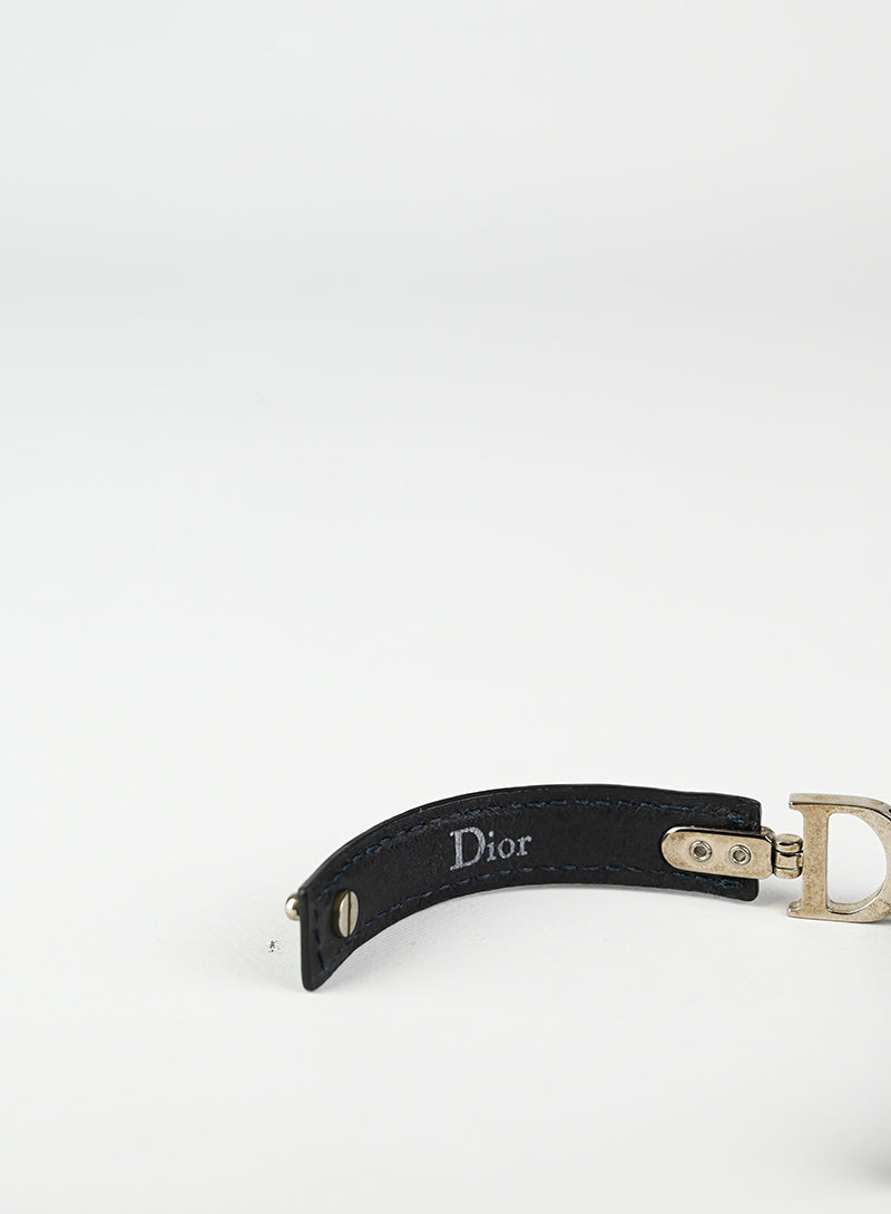 Dior Bracciale in pelle blu