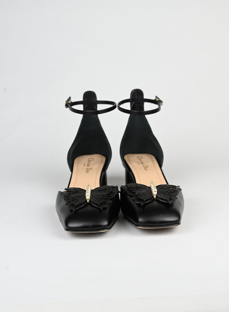 Dior Sandali con tacco in pelle nera - N. 40 -  lesleyluxuryvintage