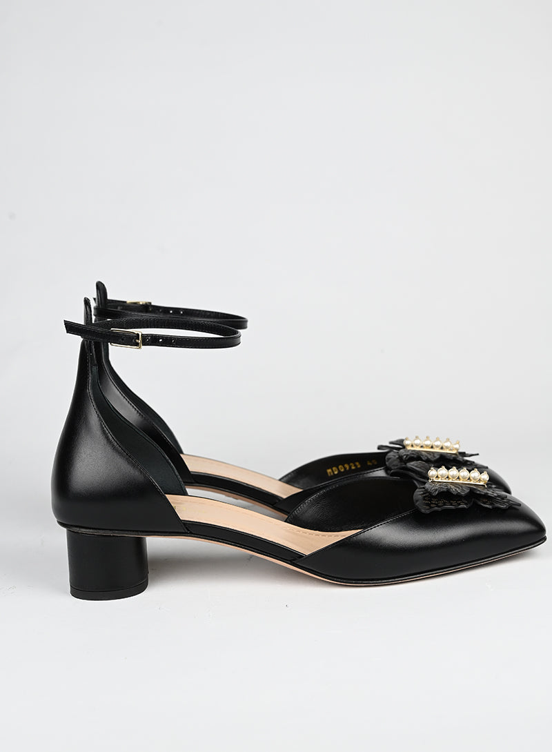 Dior Sandali con tacco in pelle nera - N. 40 -  lesleyluxuryvintage
