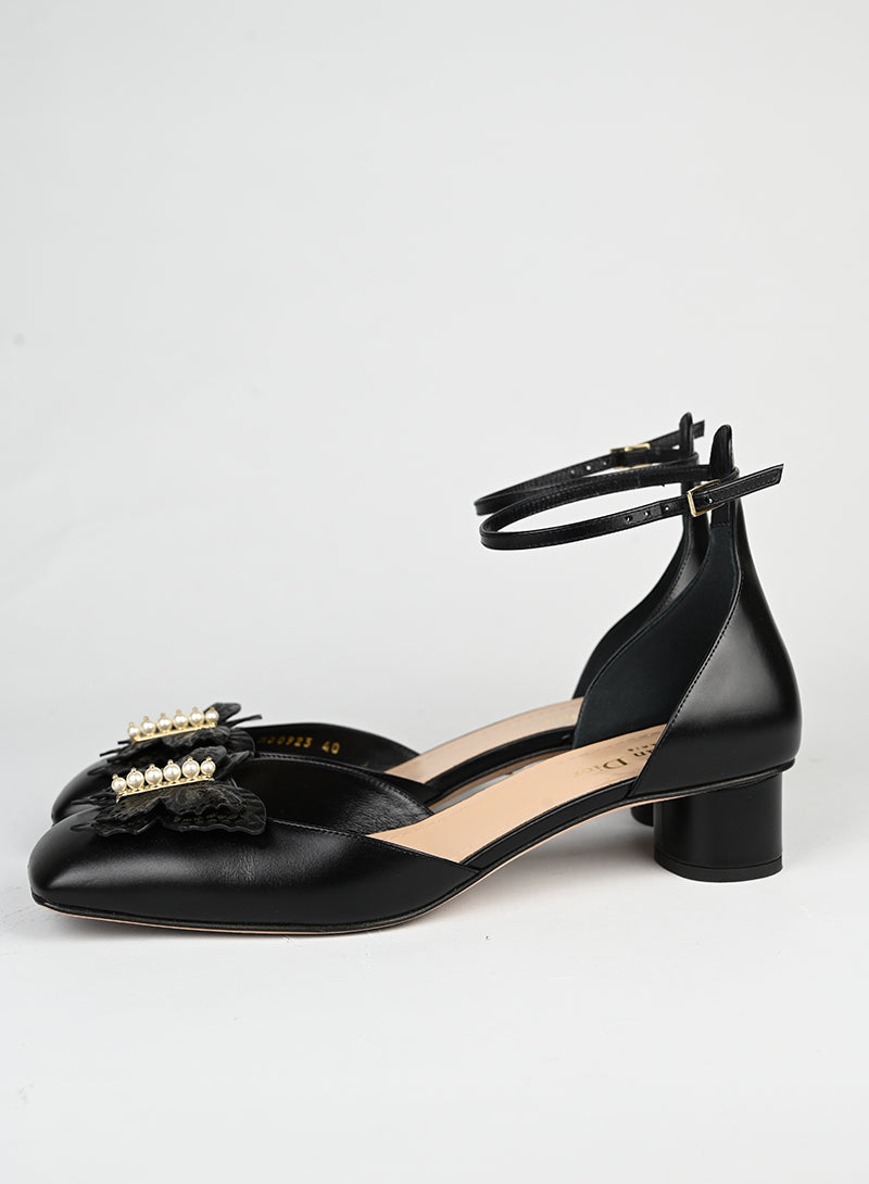 Dior Sandali con tacco in pelle nera - N. 40 -  lesleyluxuryvintage