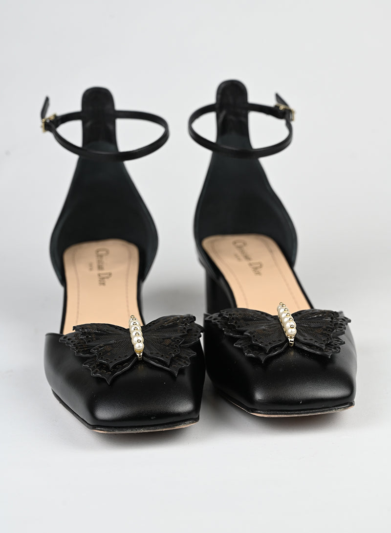 Dior Sandali con tacco in pelle nera - N. 40 -  lesleyluxuryvintage