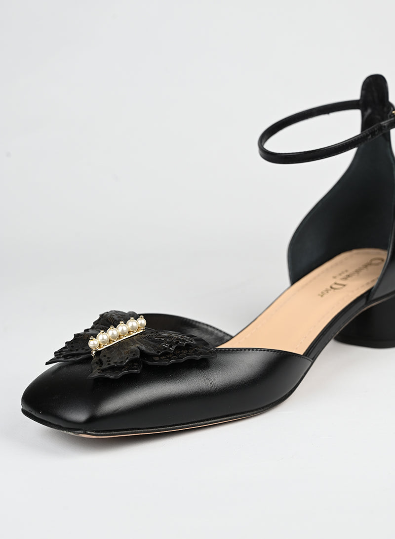 Dior Sandali con tacco in pelle nera - N. 40 -  lesleyluxuryvintage