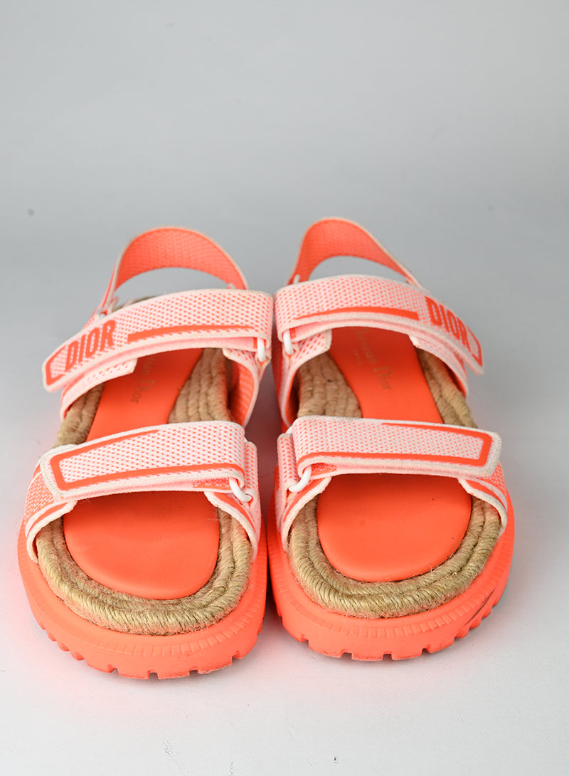 Dior Sandali Dioract arancio e bianchi - N. 37