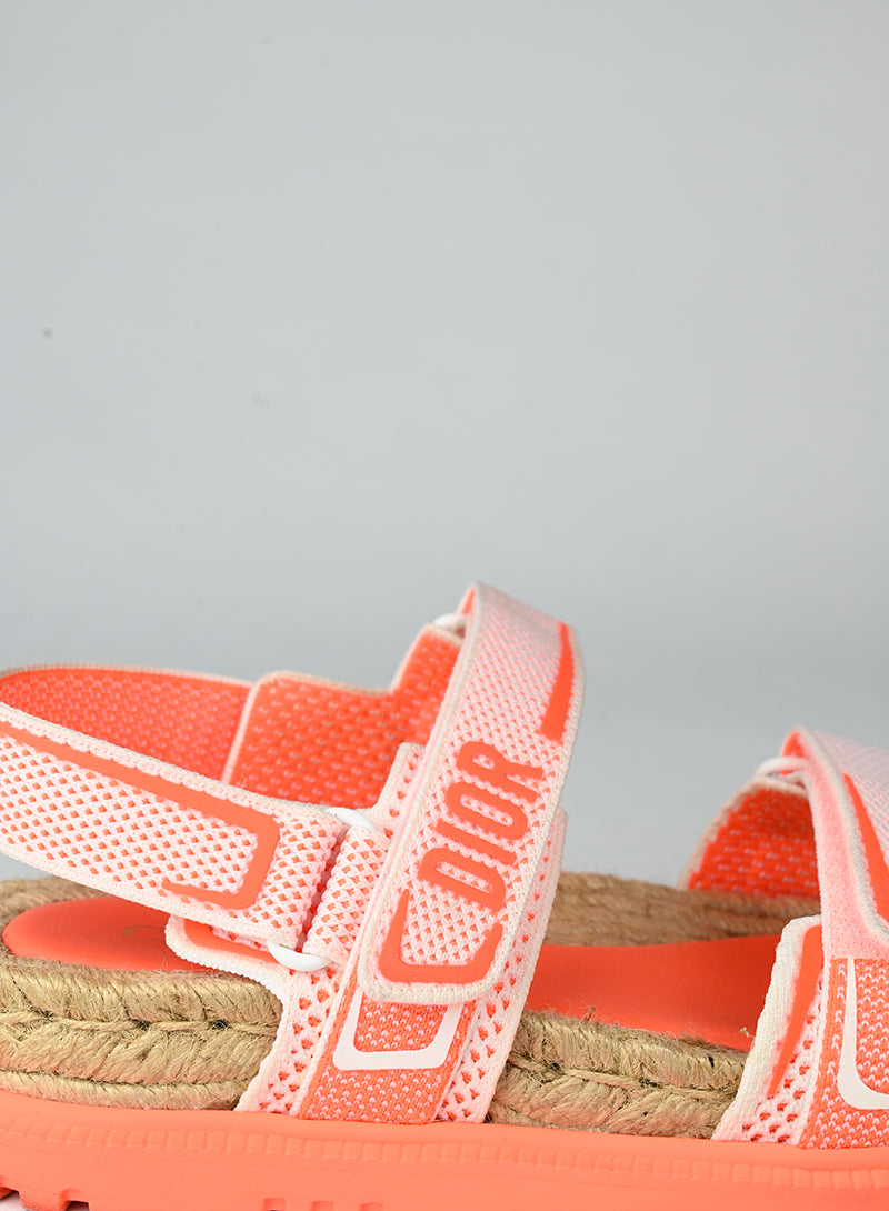 Dior Sandali Dioract arancio e bianchi - N. 37
