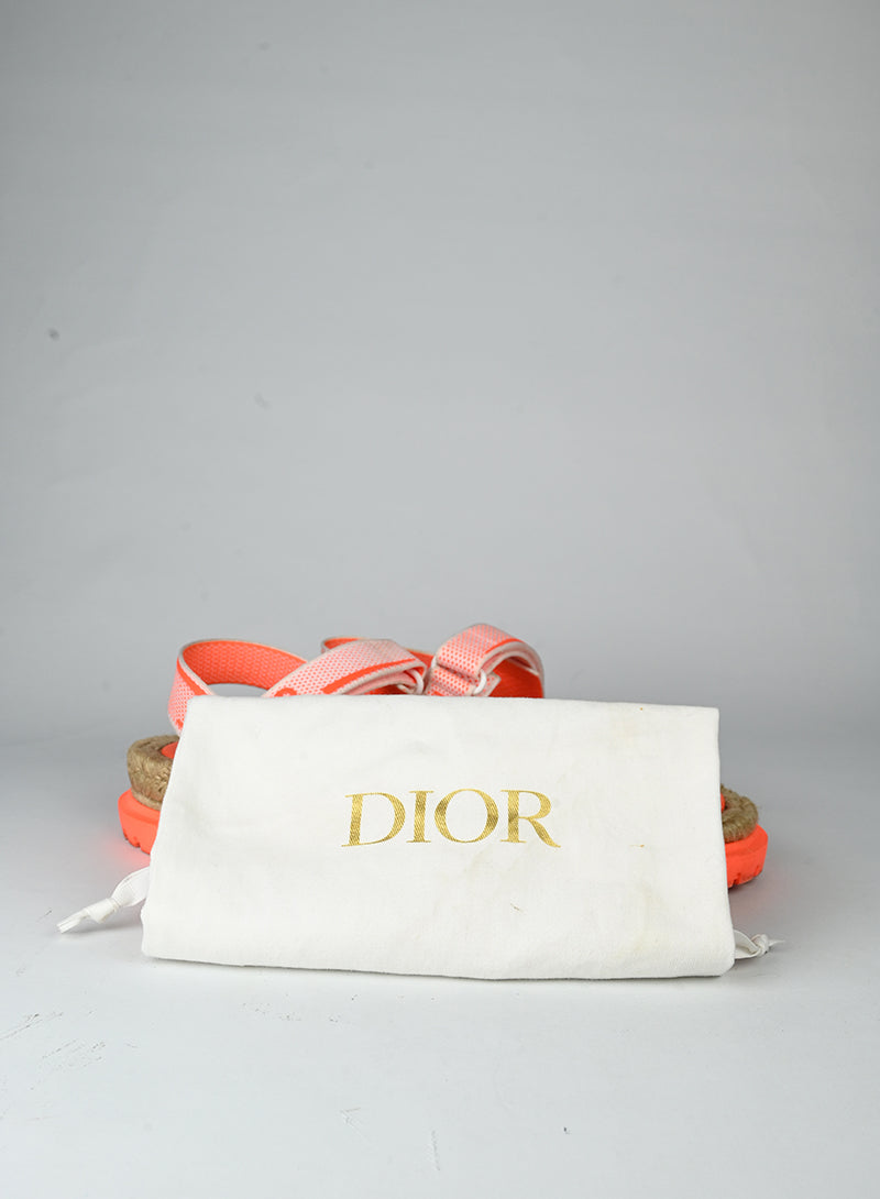 Dior Sandali Dioract arancio e bianchi - N. 37