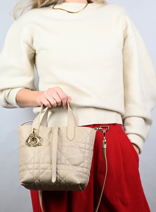 Dior Borsa Diorama Toujours tote piccola beige -  lesleyluxuryvintage